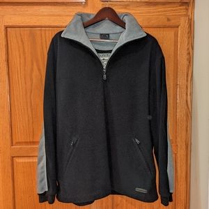 Vintage Bogner sport Horse Black grey Men size L 1/4 zip mock neck fleece jacket